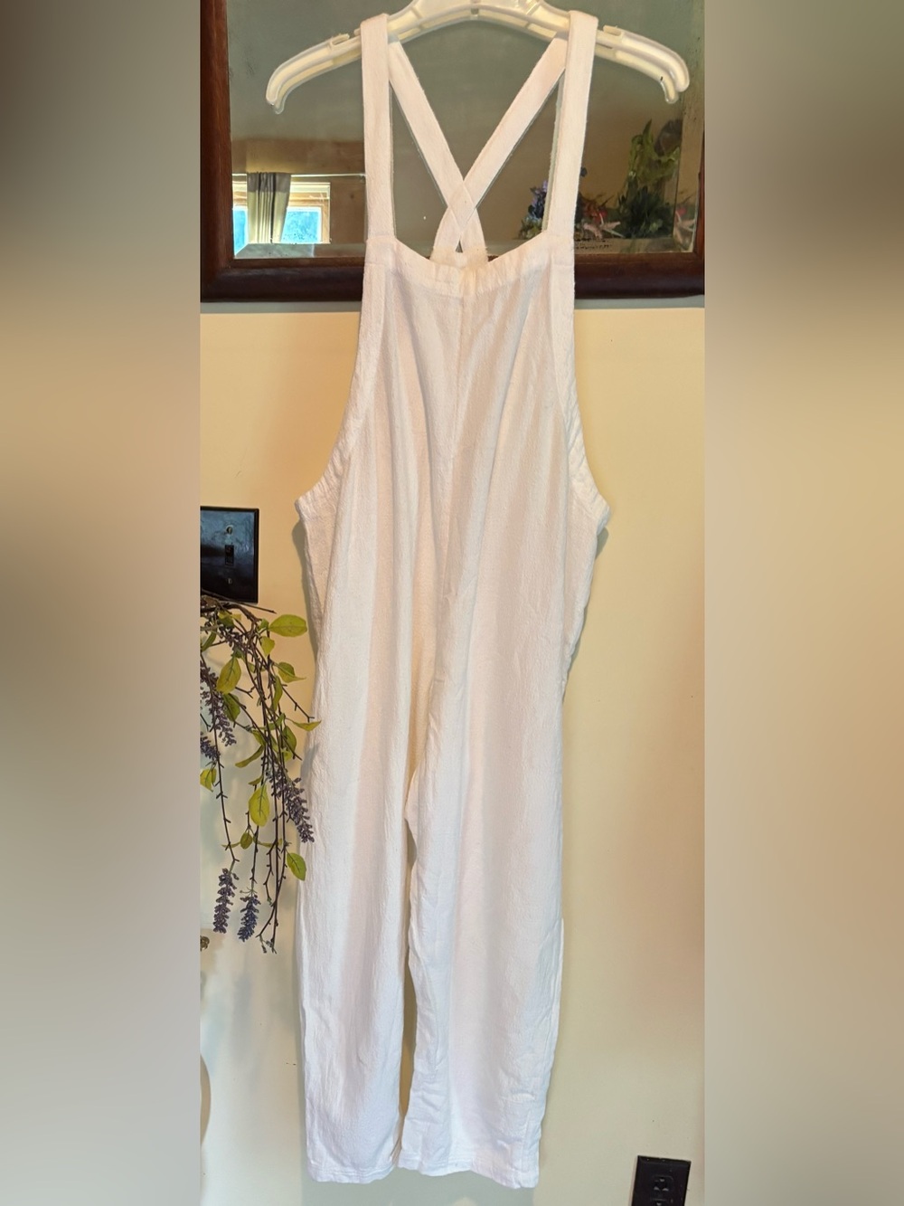 MIKOH Sayama Criss Cross Back Jumpsuit in Bone Revolve Brand Sz LARGE Angelcore - Picture 2 of 13